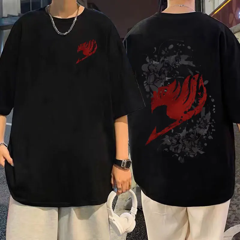 

Anime Fairy Tail Logo Print T-shirt Etherious Natsu Dragneel Graphic T Shirts Men Women Manga Oversized Pure Cotton Short Sleeve