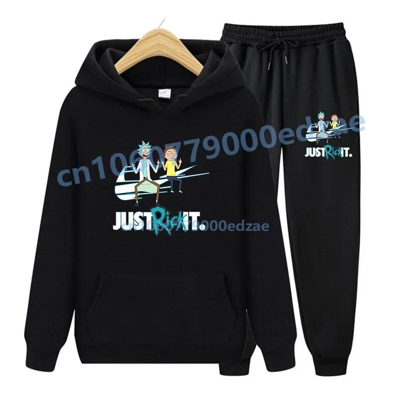 

2022 Мужская/Женская мода парная спортивная одежда комплект из 2 предметов с рисунком из мультфильма искусственная кожа толстовка и брюки