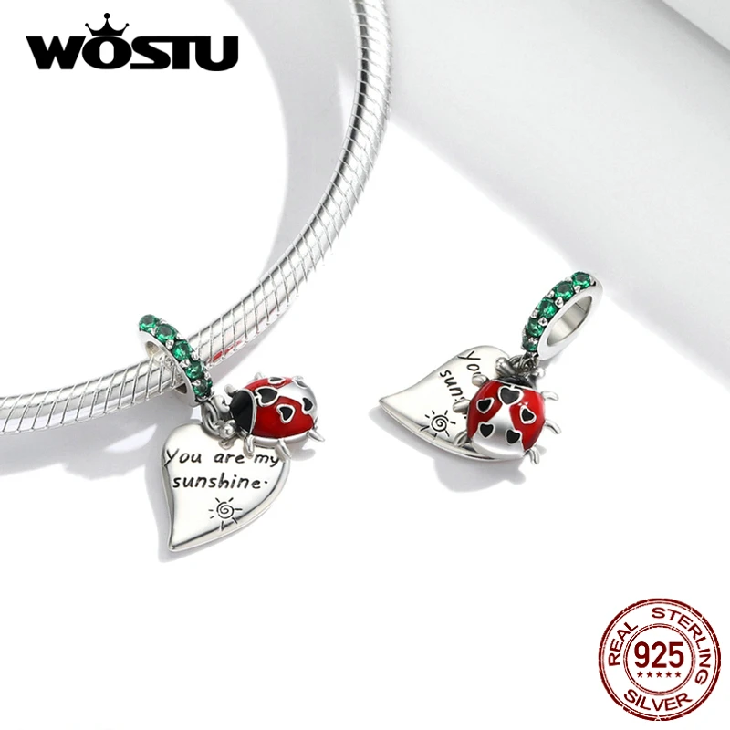 WOSTU 925 Стерлинговое Серебро кофейная чашка медведь Китти Божья коровка радио