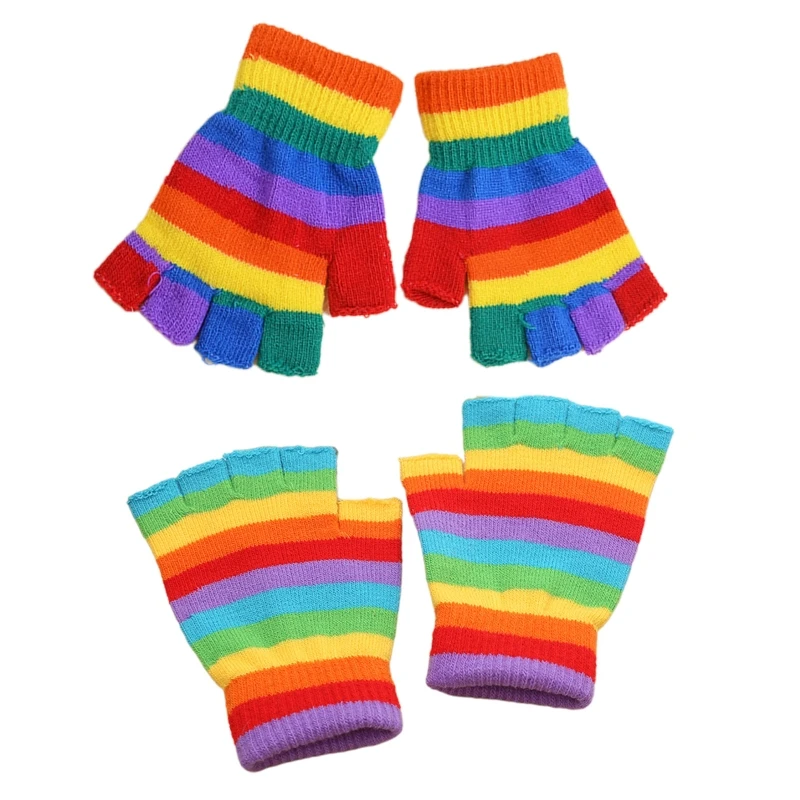 

Перчатки с половиной пальца, зимние варежки, теплые для подростков, предотвращают низкую температуру N7YD