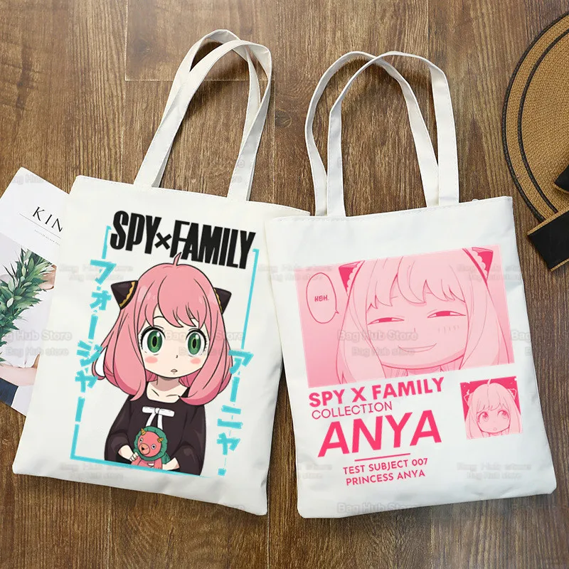 

Spy X Family Shopper Bag Print Canvas Anime Kawaii Anya Forger Tote Bag Handbags SPYFAMILY Women Bag Harajuku Shoulder Bags
