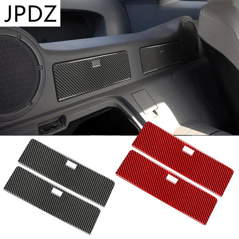 

For Nissan 350Z Z33 2006-2009 Black Carbon Fiber Sticker Two Piece Set Rear Storage Box Panel Interior Car Accessories