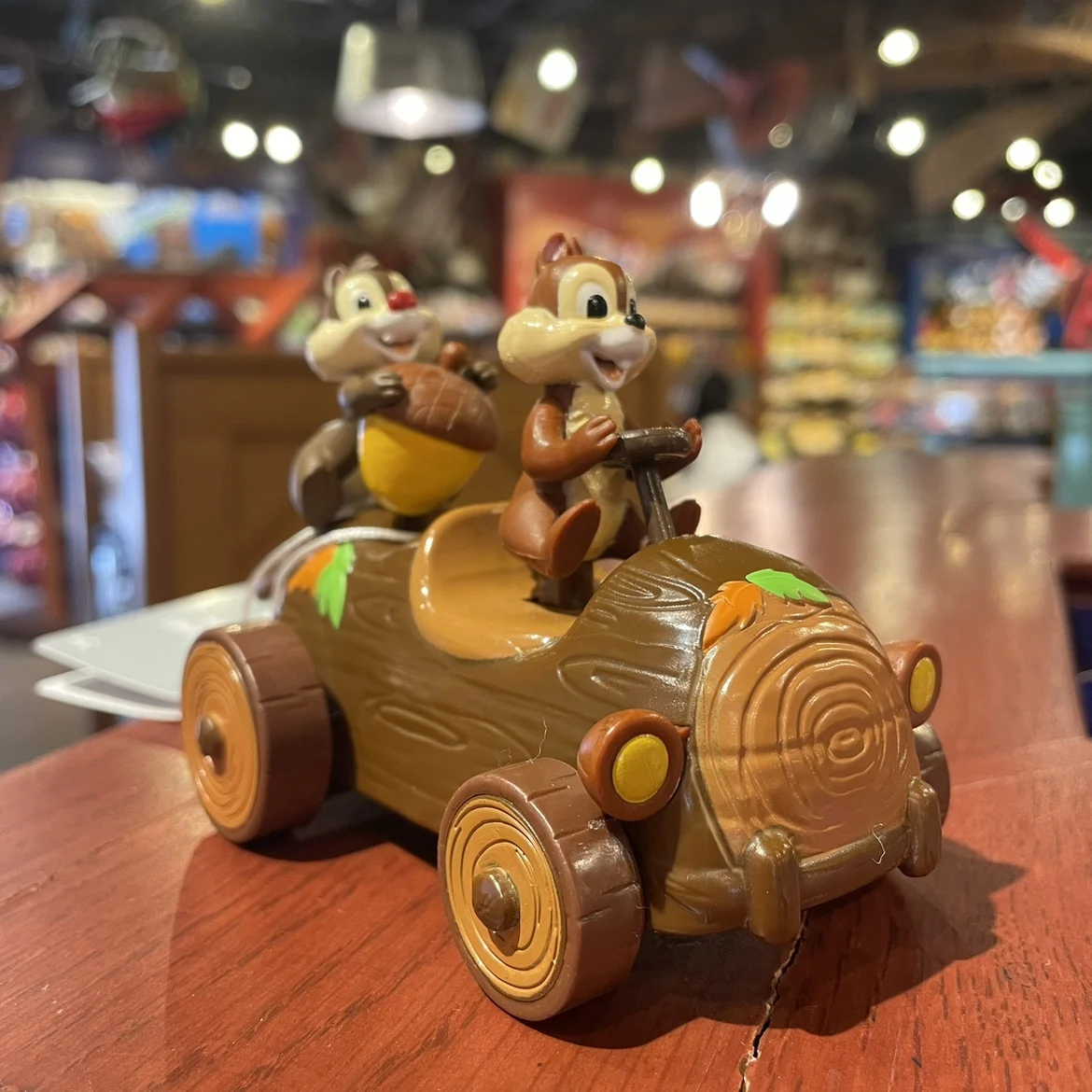 

Disney Cartoon Chip 'n' Dale Chipmunk Roller Car Model Toy Kawaii Anime Figure Coaster Creative Decoration Ornament For Kid Gift