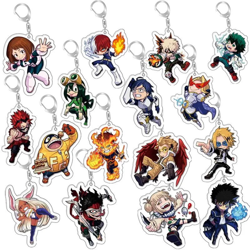 

Anime My Hero Academia Midoriya Izuku All Might Bakugou Katsuki Cosplay Costume Key Pendant Props Acrylic Keychain Keyring
