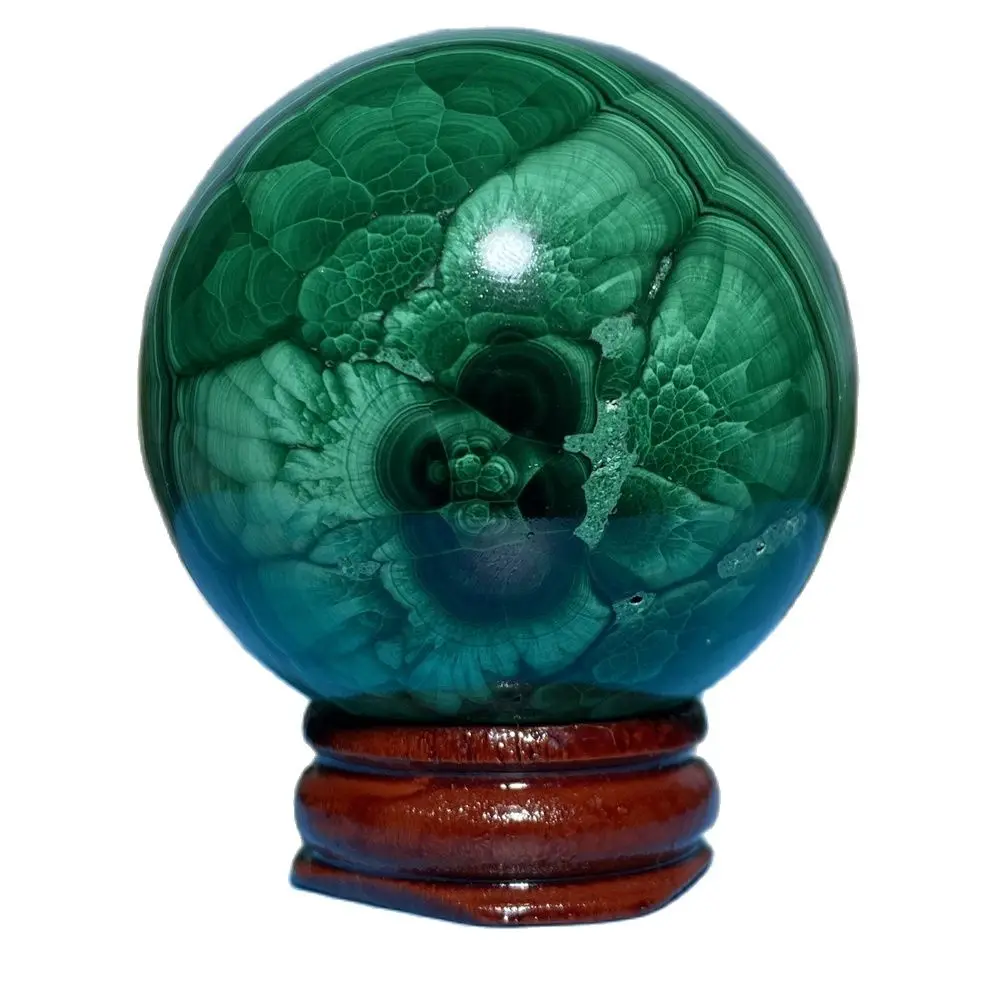 

Natural Geode Crystal Ball Green Malachite Hand Polished Mineral Specimen Healing Reiki Gift Stone Home Decoration