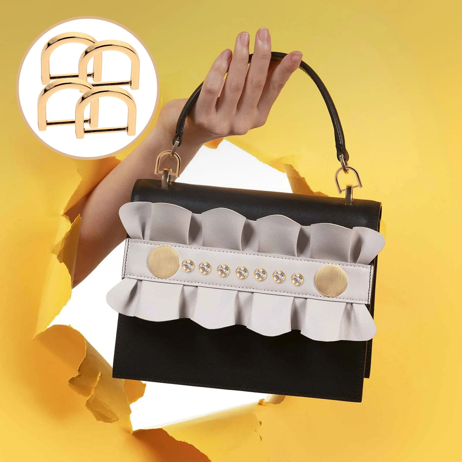 

D кольца маленькие винты d пряжка D-образная металлическая пряжка