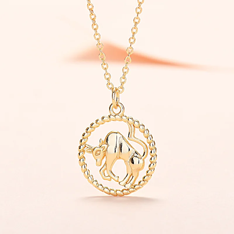 

New 2022 Zodiac Necklace Taurus Pendant Clavicle Chain