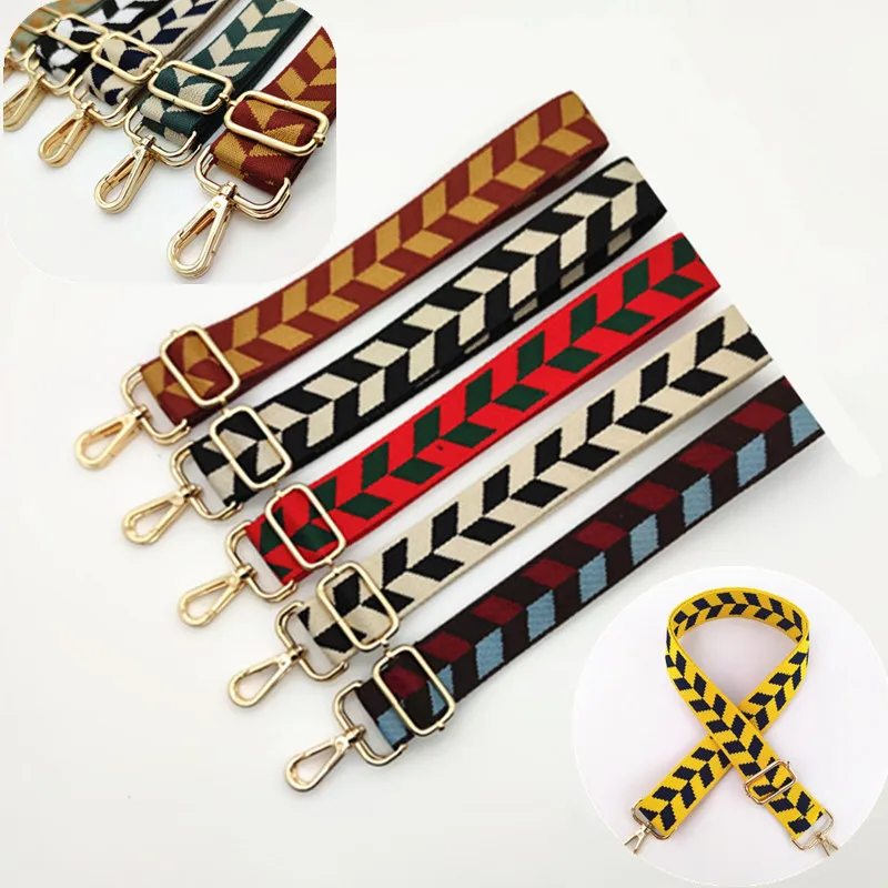 

Wide One Shoulder Bag Belt Women's Bag Accessories Diagonal Replacement Adjustable Long Shoulder Strap Colorful Leaf Webbing
