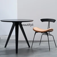 zqnordic home personalized creative small apartment black and white round simple negotiation small dining table