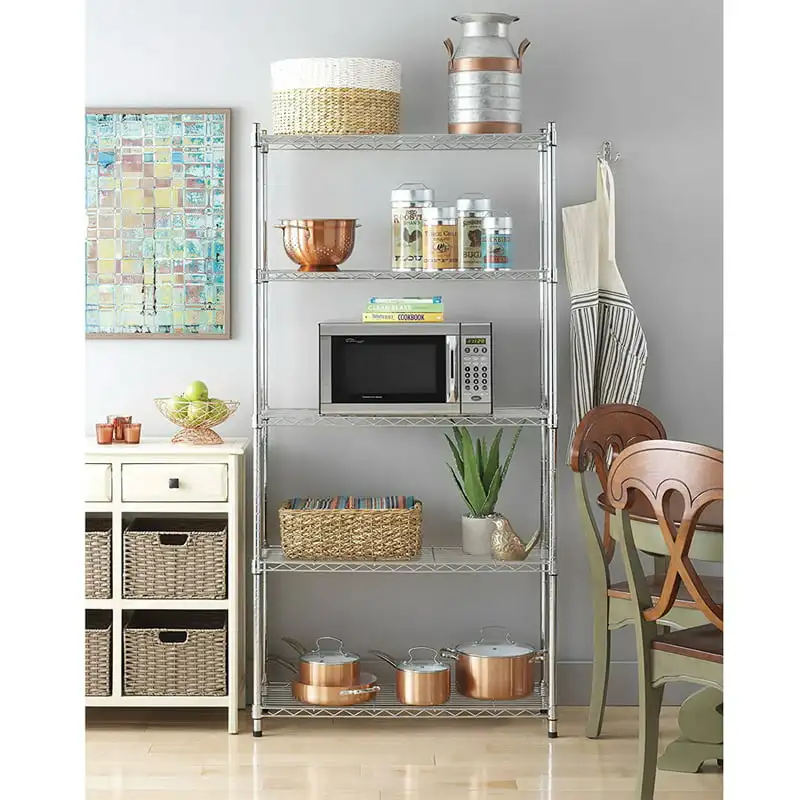 

Tier Layer Storage Rack Organizer Kitchen Shelving Steel Wire Shelves
