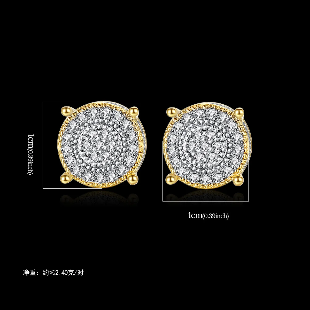 

2022 New Trendy Gold Color Halo Earrings For Women Party Gift Jewelry Wholesale Moonso E6097