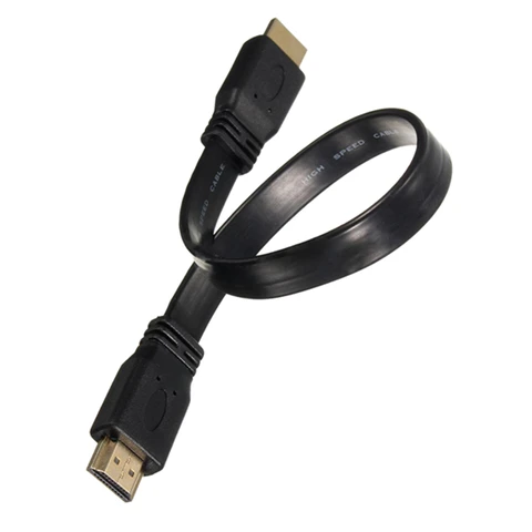 Короткий HDMI штекер-штекер плоский кабель Шнур Full HD для аудио видео HDTV TV PS3
