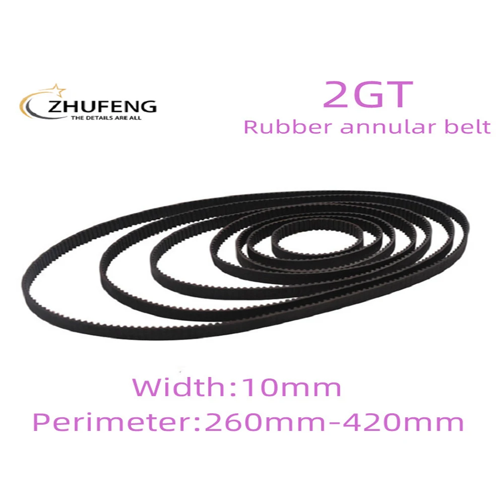 

3D Printer Accessories 2GT Rubber Annular Synchronous 2M Pitch Length Belt Bandwidth 10mm Perimeter260mm-420mm