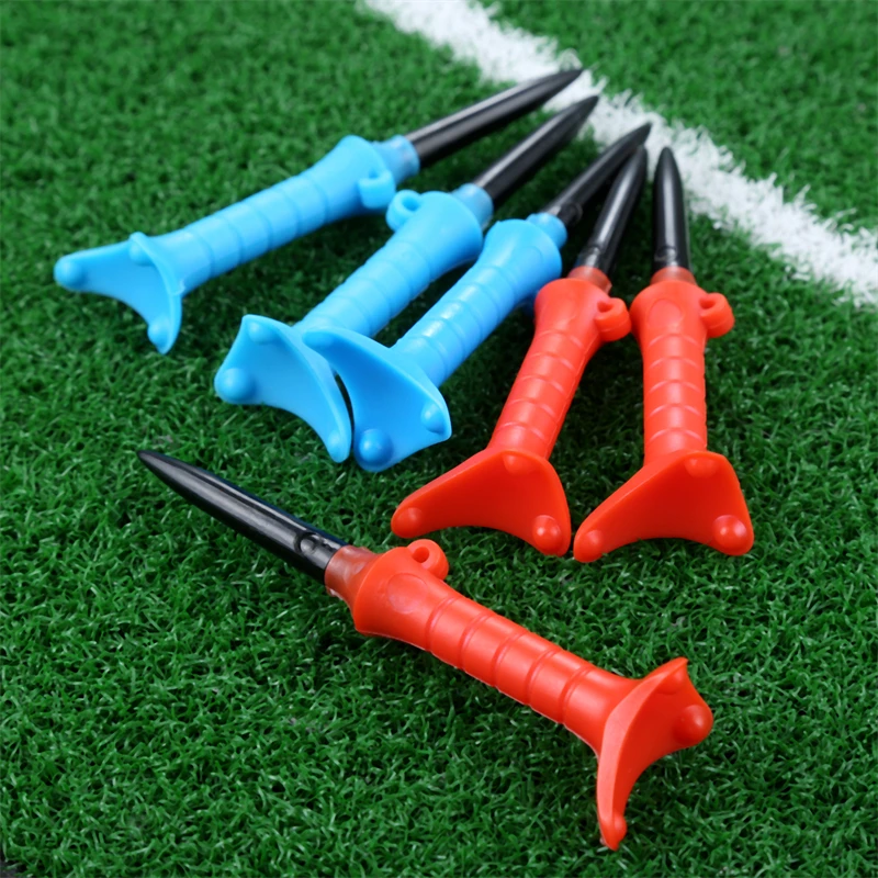 3Pcs 80mm Durable Plastic Triangle Slope Design Golf Tees Training Practice Low Resistance Distance Position Guided Ball Nails