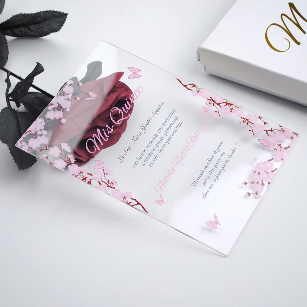 Прозрачные свадебные приглашения из плексигласа арабский текст сувениры для