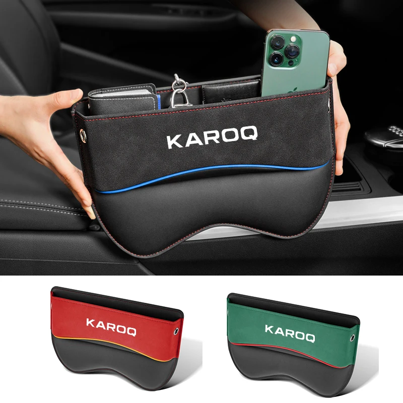 

Multifunction Seat Crevice Storage Box For Skoda Karoq auto Car Seat Gap Organizer Seat Side Bag Reserved Charging Cable Hole