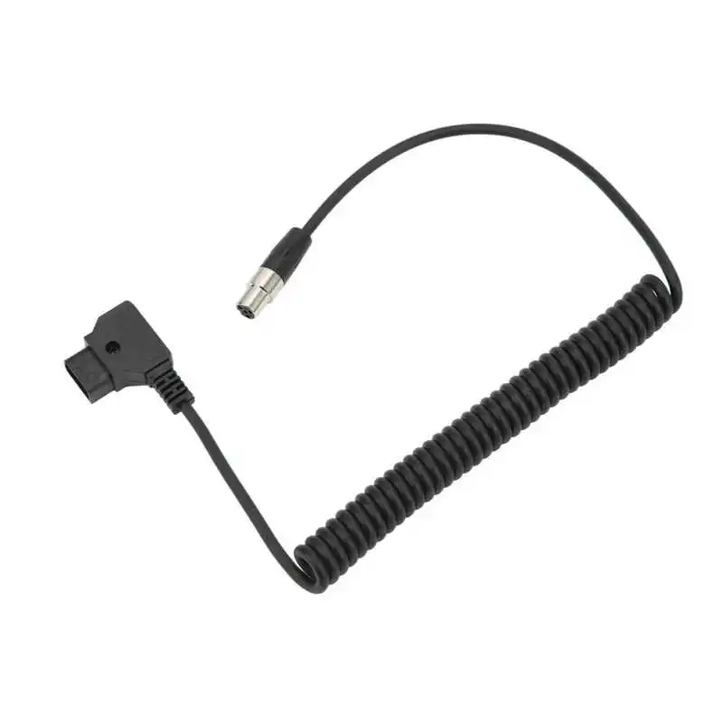 Tap 4 Pin XLR Power Cable Telescopic Freely Tap 4 Pin XLR Adapter Coiled Cable for Camcorder 