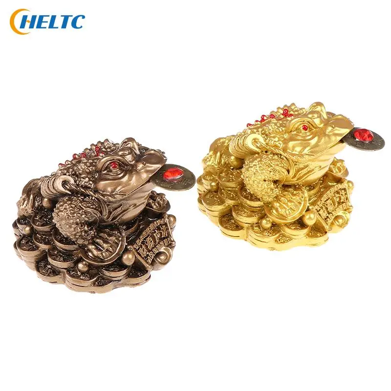 Золотая лягушка Жаба монета китайская удача фэн-шуй украшение для дома