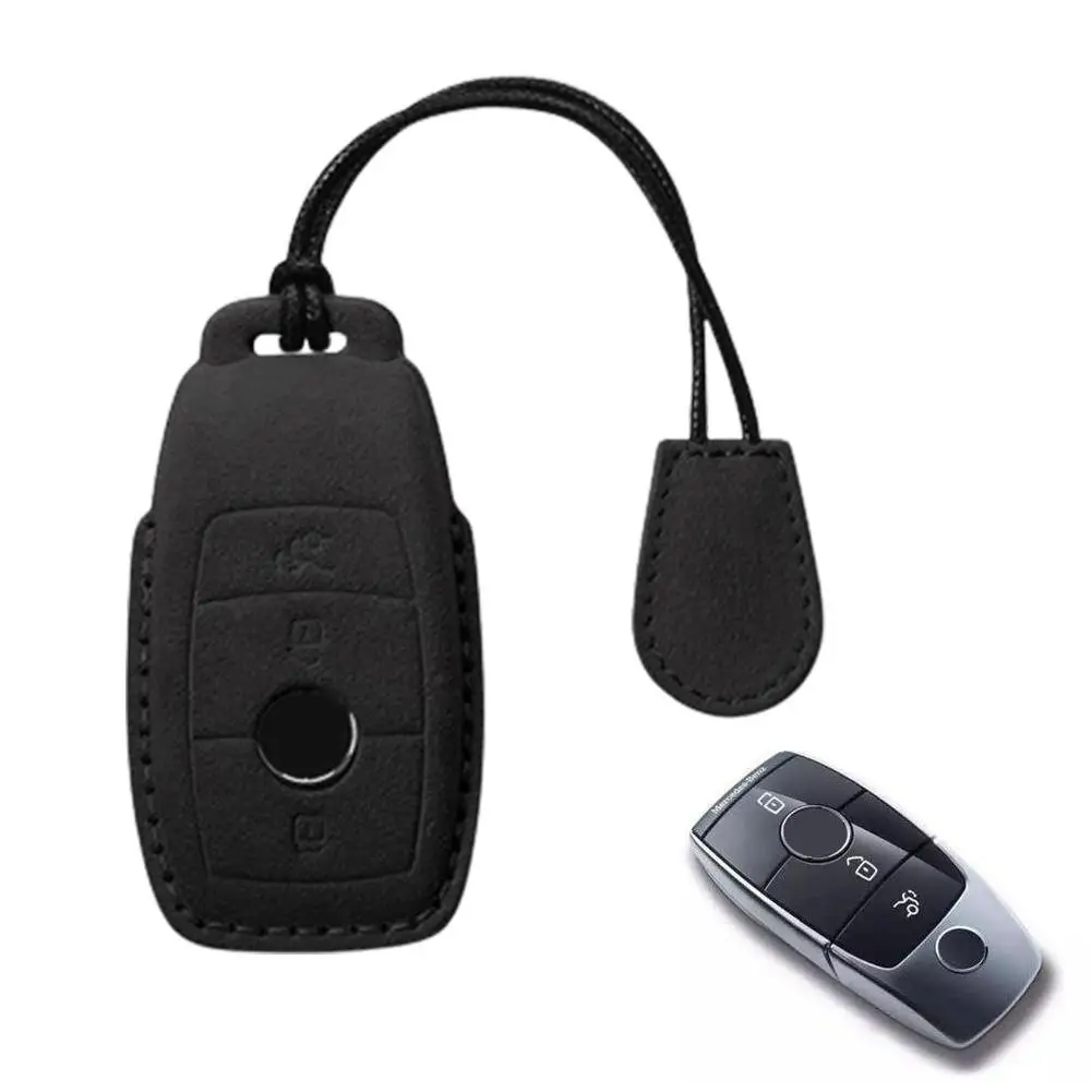 

Suede Leather Car Key Case For Mercedes E Class Gla Glb C260l Glc300l Gle350 Gls450 Remote Fob Shell Case