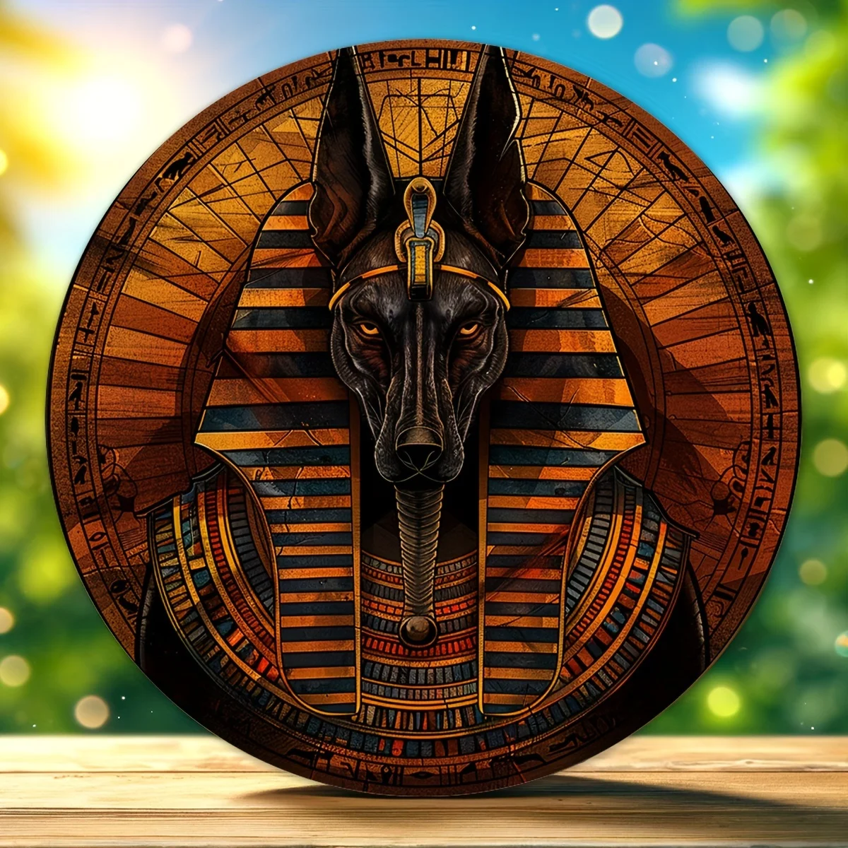 Настенная художественная вывеска Древнего Египта Анубиса деревенский акрил