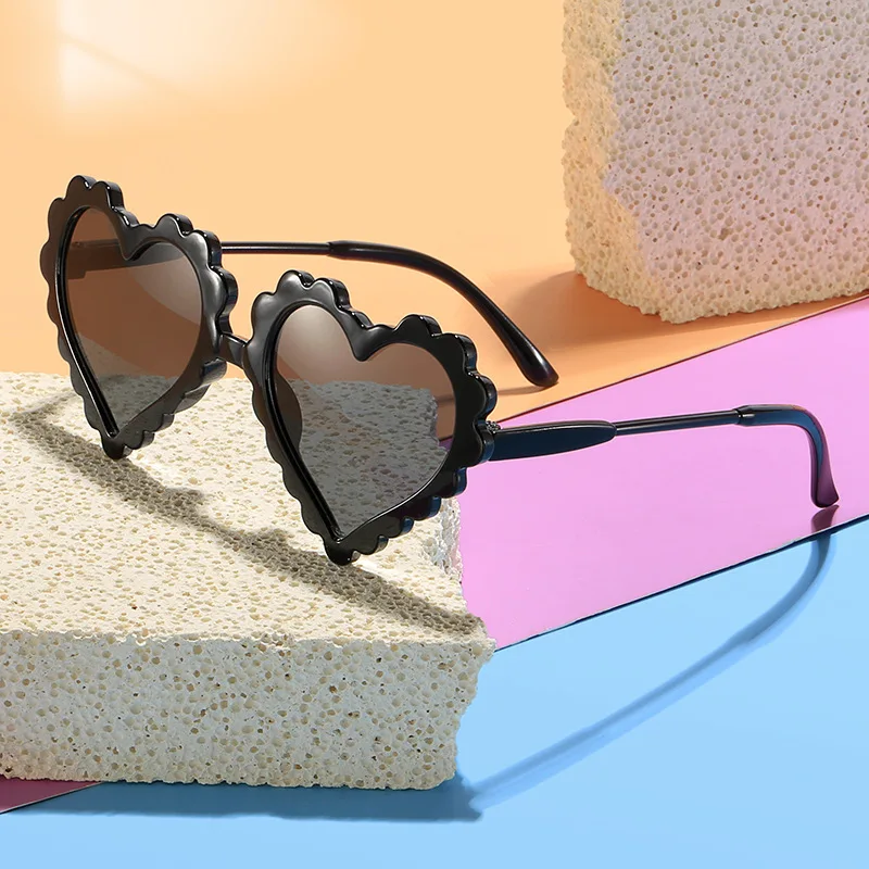 Милые детские Мультяшные очки в форме сердца модные для мальчиков и девочек