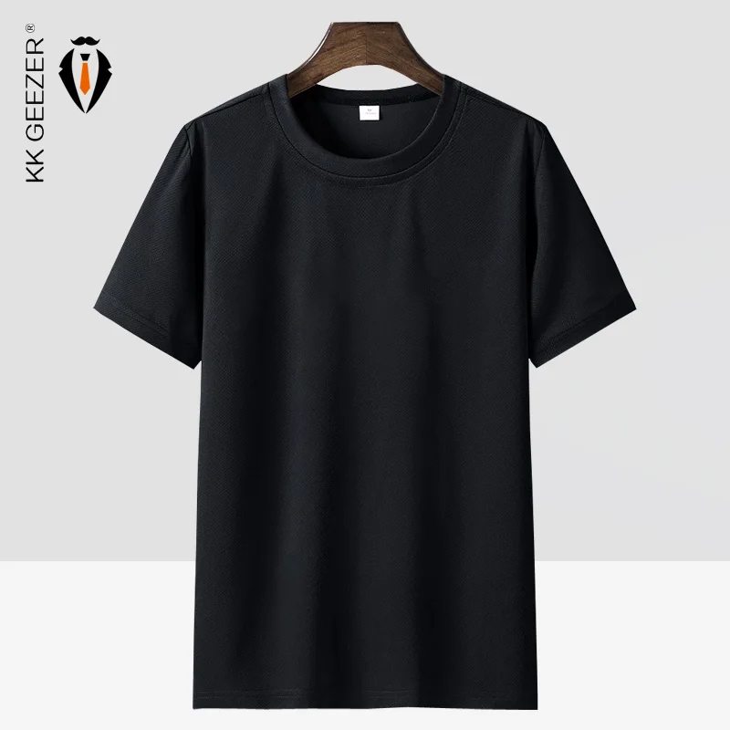 T Shirt Men 6XL 7XL 8XL Sports Running Fitness Quick Dry Plus Size Solid Color Black T-shirts Summer Tee Breathable Tshirt Loose