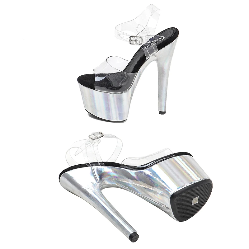 Leecabe 17CM/7Inch PVC upper  sexy exotic  platform High Heels  Pole Dancing Shoes