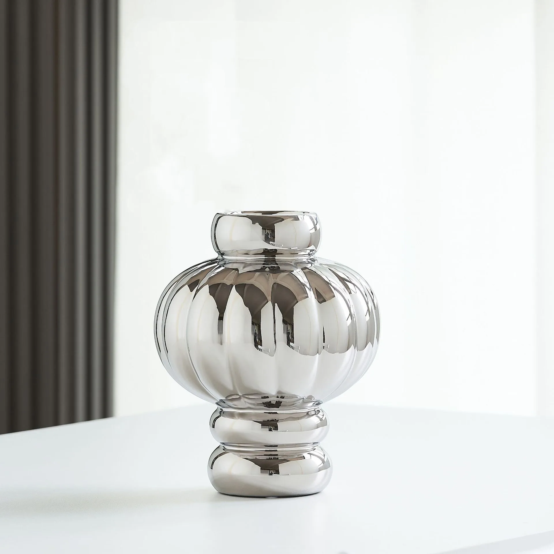 Керамическая ваза в форме серебряного фонаря цветок аксессуары для гидропоники