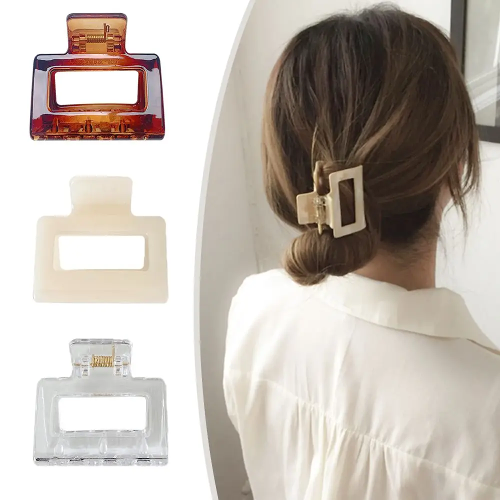 Большие модные аксессуары для волос девочек квадратные когти из смолы заколки