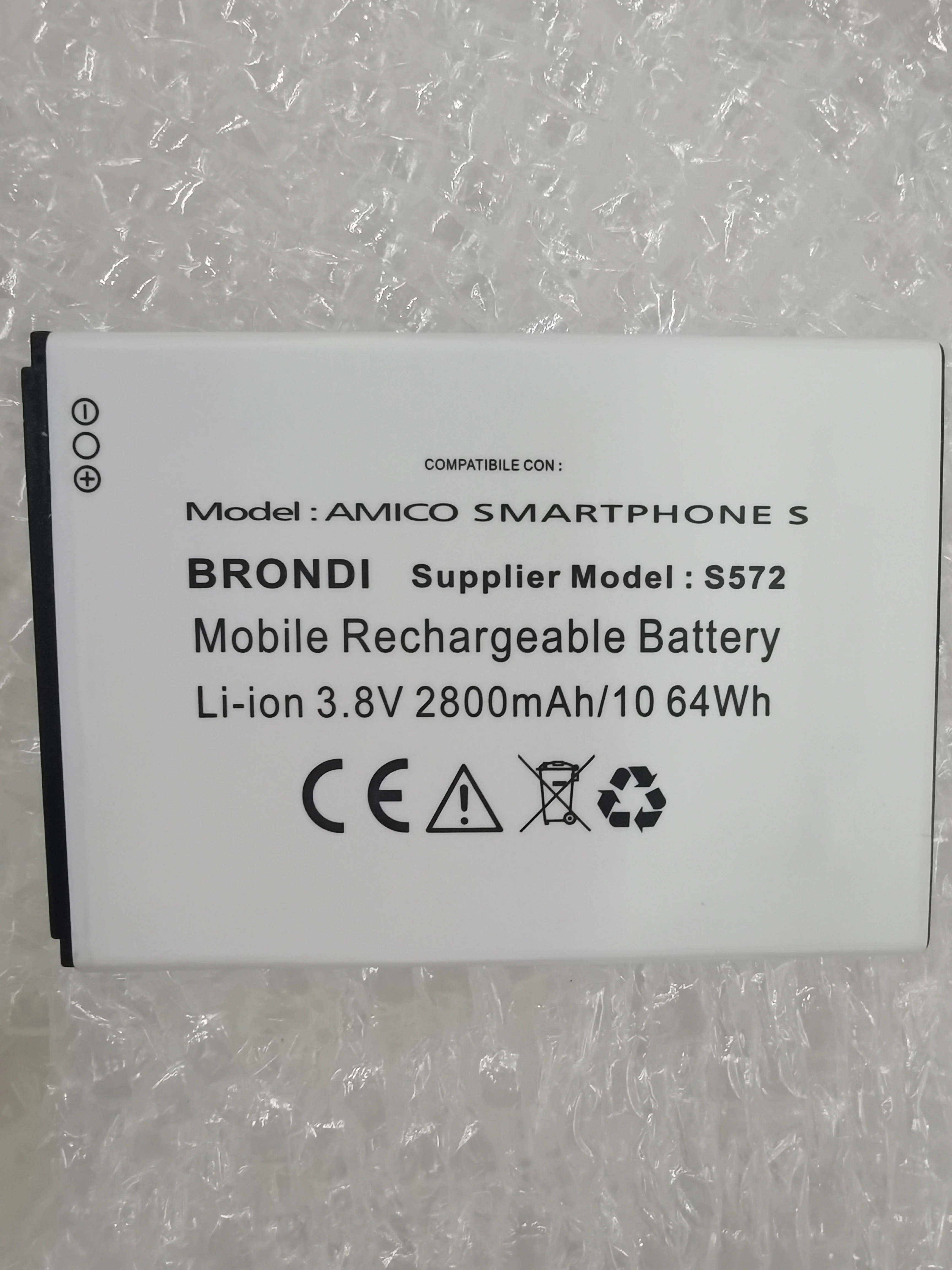 Аккумулятор для мобильного телефона смартфона 2800 мАч/11 02 Втч Brondi S572 подходит