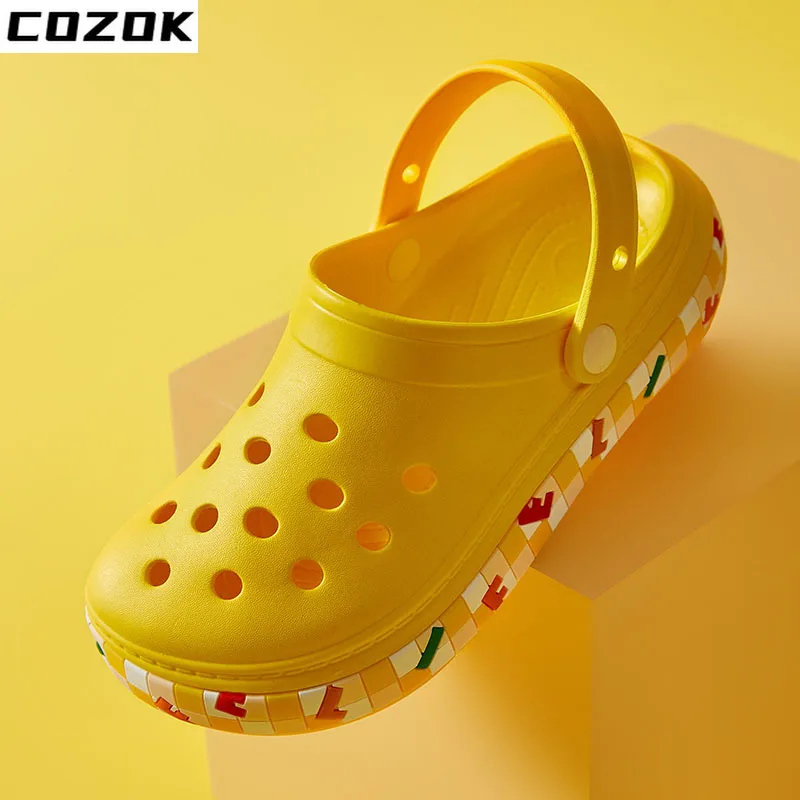 

Slippers Man EVA Injection Shoes Women Summer Clogs Platform Garden Sandals Unisex Fashion Beach Colorful Garden Clog Shoes