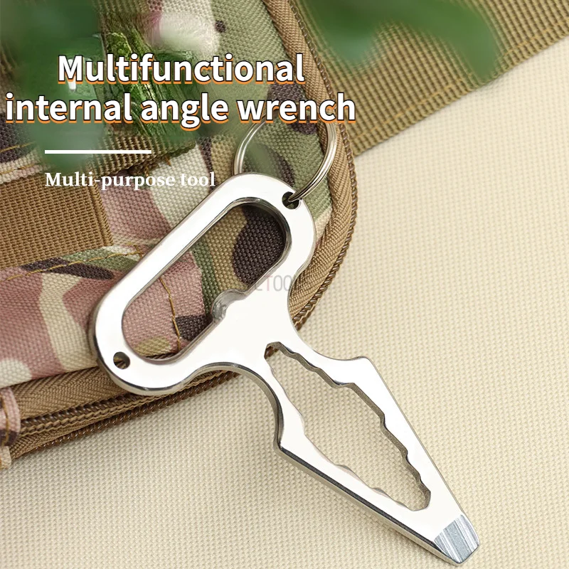 

Outdoor Camping Self-defense Spike Mini Defense Tool EDC Hand Stab Internal Wrench Screwdriver Bottle Opener Multipurpose Tools