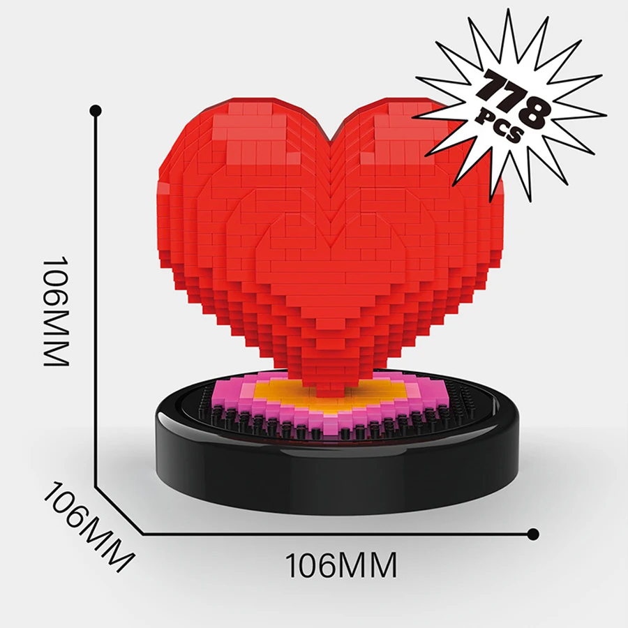 Креативные маленькие строительные блоки Love пластиковые мини-кирпичи сделай сам
