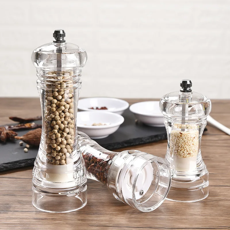 

Glass Salt and Pepper Mill Shakers Spice Herp Grinder Glass Muller Hand Mill Grinding Bottle Kitchen Gadgets Glass Tools
