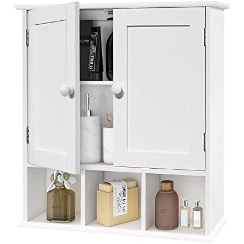 

Bathroom Cabinet,Bathroom Wall Cabinet with 2 Door Adjustable Shelves,Over The Toilet Storage Cabinet,White Bathroom Cabinet
