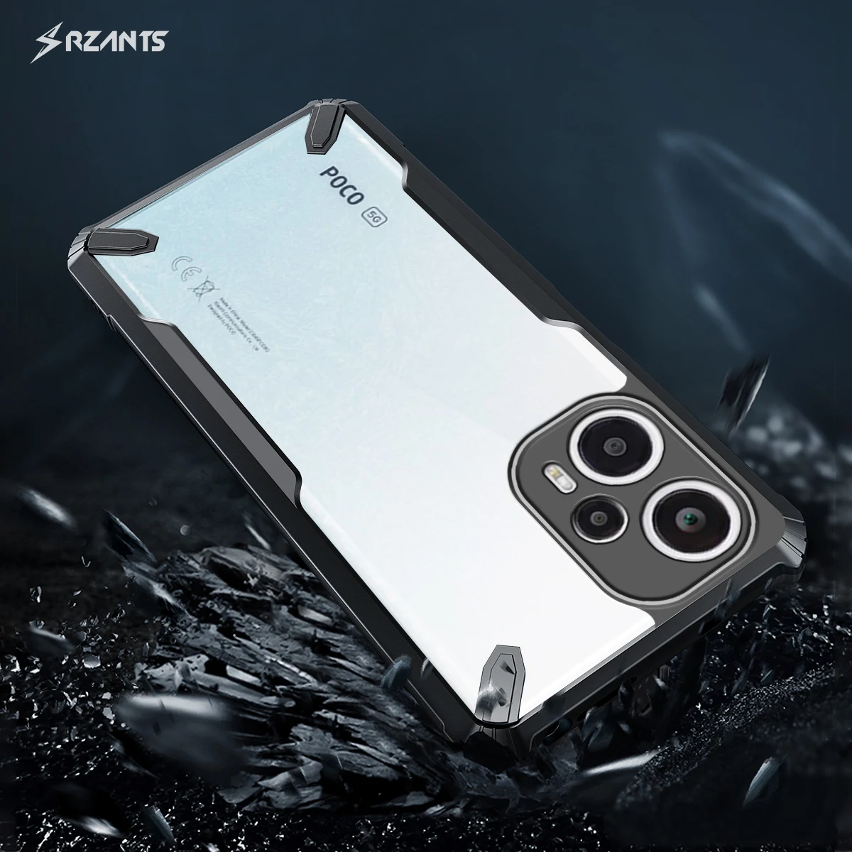 Прозрачный чехол Rzants для Xiaomi Poco F5 Redmi Note12 Turbo [Bull] дизайнерский тонкий прочный