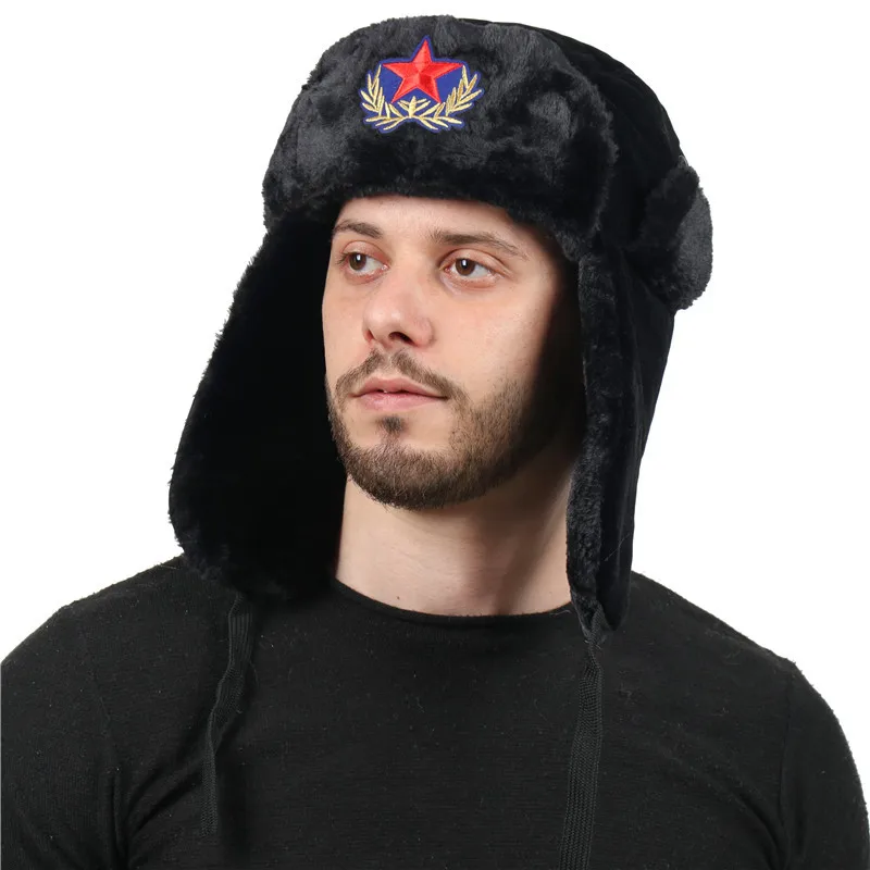 

2022 new five-pointed star badge Lei Feng hat men and women outdoor windproof hat thickened ear protection cap