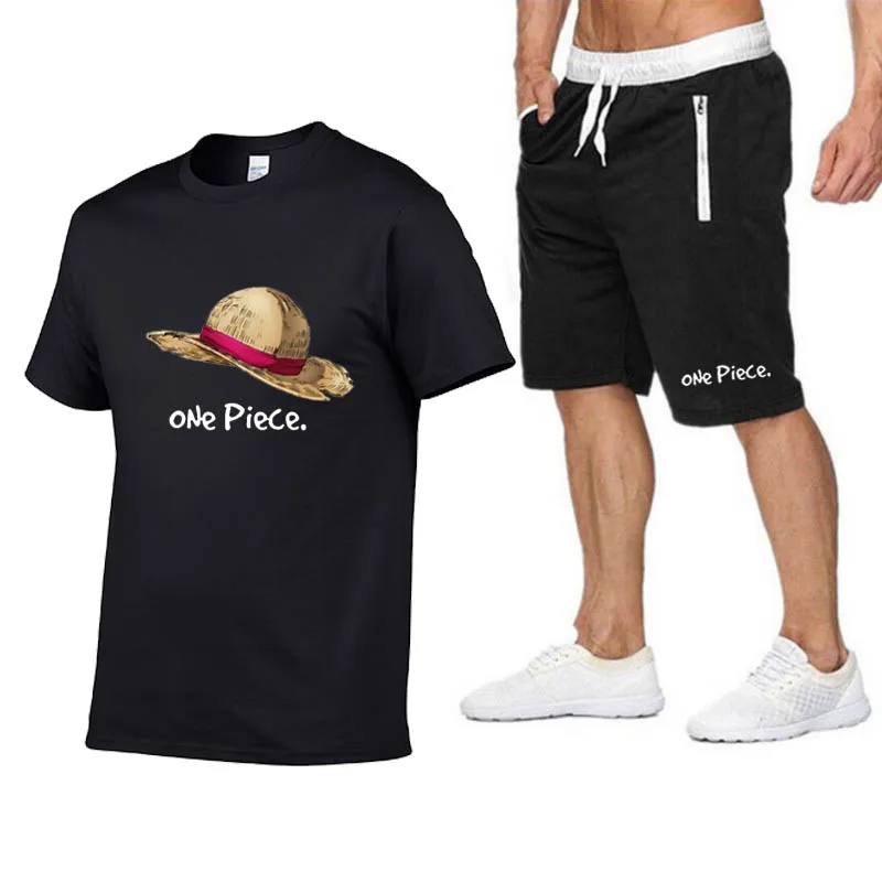 

2022 Summer New Anime T-shirt One Piece Stijl Heet Verkoop Korte Mouw Katoen Streetwear Hip Hop Sportkleding Korte Trainingspak