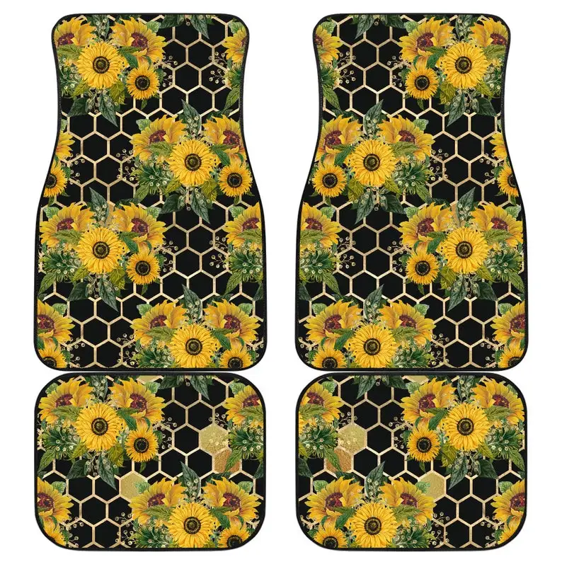 

Sunflower Bees 4-Set of 4 Car Floor Mats (2 large front and 2 smaller rear)