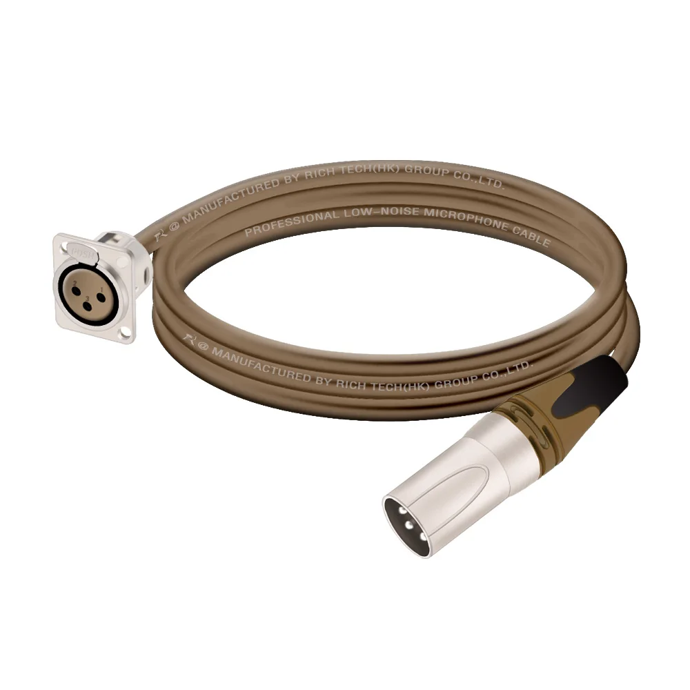 3Pin XLR M/F к D-образному F/M Кабельный разъем с панельным креплением Проходная