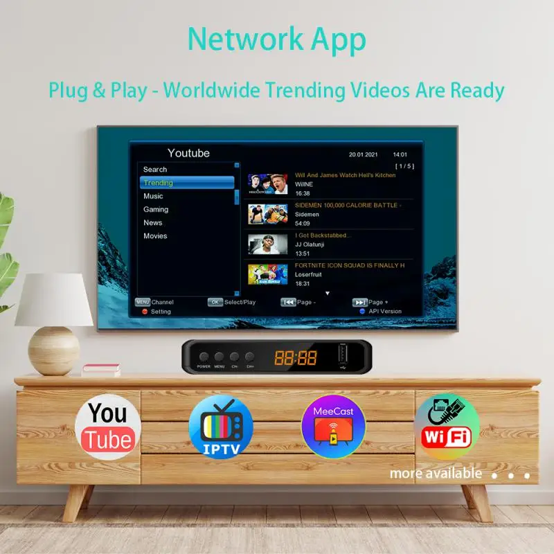 

Support Youtube Dvb S2 Receiver Wifi Receptor Satellite Decoder Tv Tuner 1080p Satellite For Monitor Adapter Hd Digital 1080p V8