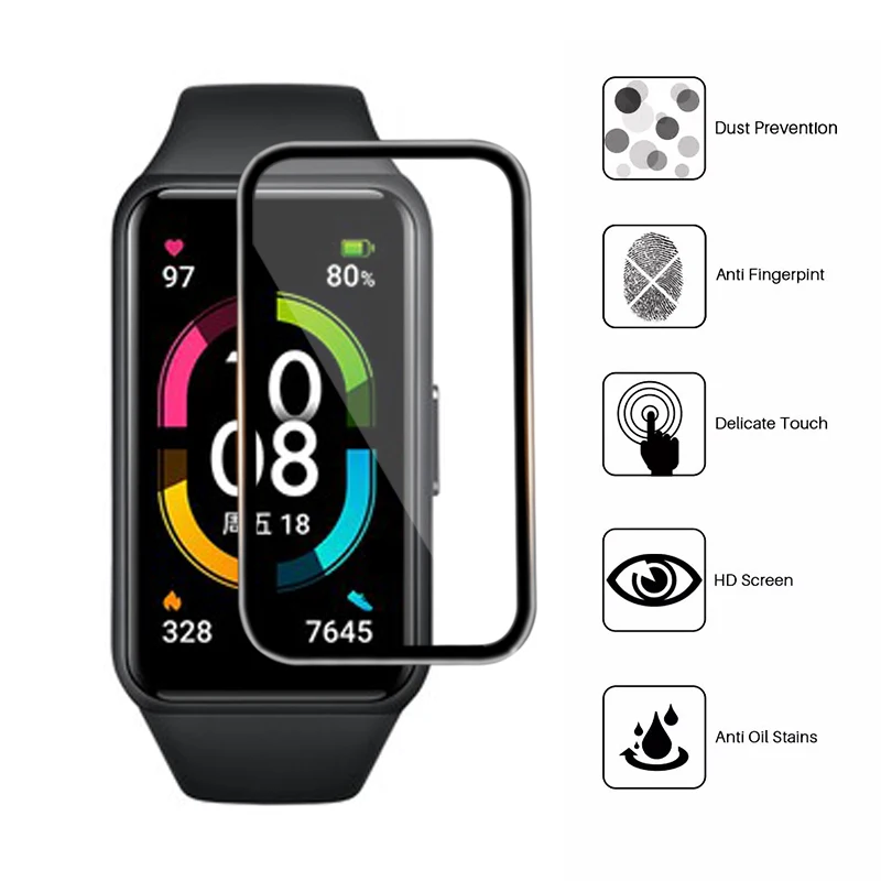 Изогнутая Защитная пленка для экрана Huawei Band 6 7 30D защитная умных часов Watch Fit 2