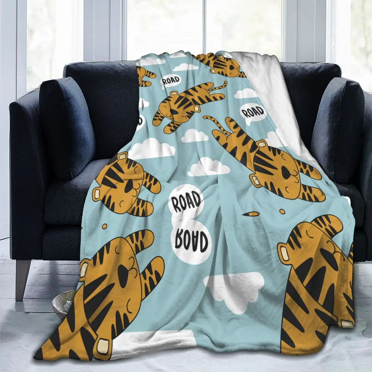 

Уникальное одеяло для семьи, друзей, летающий тигр, узор, прочное супермягкое удобное домашнее Подарочное одеяло