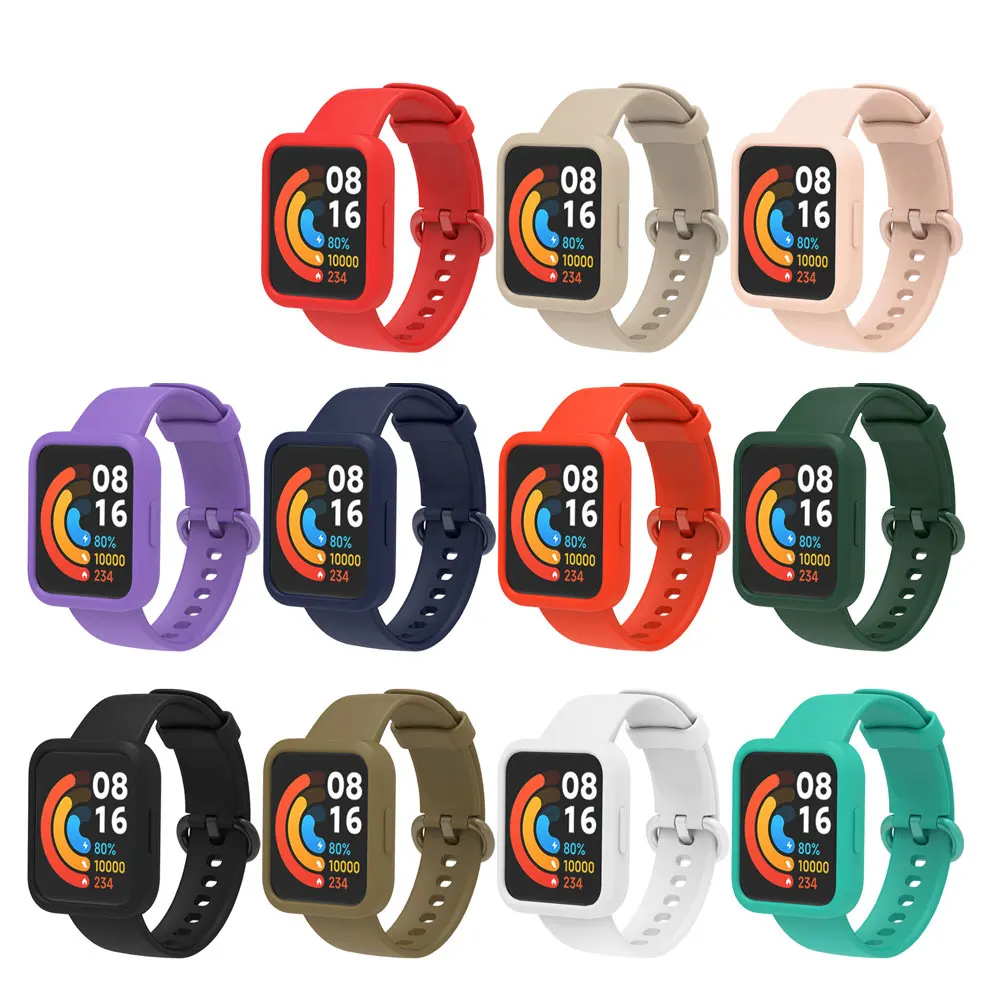 Фото Ремешок для часов + чехол для Redmi Watch 2, ремешок для смарт-часов, браслет для Xiaomi Mi Watch 2 Lite, защитный чехол, пленка для часов №3