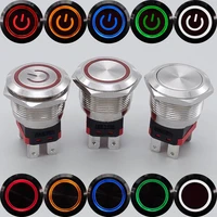 22mm 10a high current metal push button switch waterproof led light pc power switch car engine power switch 5v 12v 24v red green