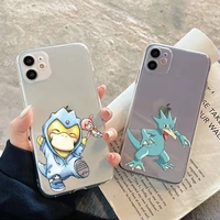 bandai pokemon golduck phone case for iphone 11 12 13 mini pro xs max 8 7 6 6s plus x 5s se 2020 xr clear case