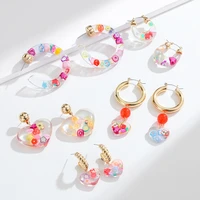 2022 hot resin dried flower fruit earrings summer matching womens jewelry metal style personality earrings europe and america