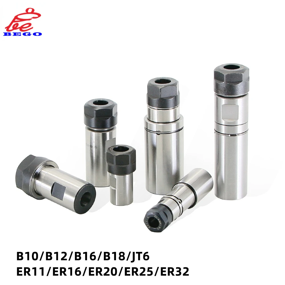 

B10 B12 B16 B18 JT6 ER11 ER16 ER20 ER25 ER32 ER40 Drill Chuck Tool Holder Motor Shaft Tool Holder Tapping Flexible Tool Holder