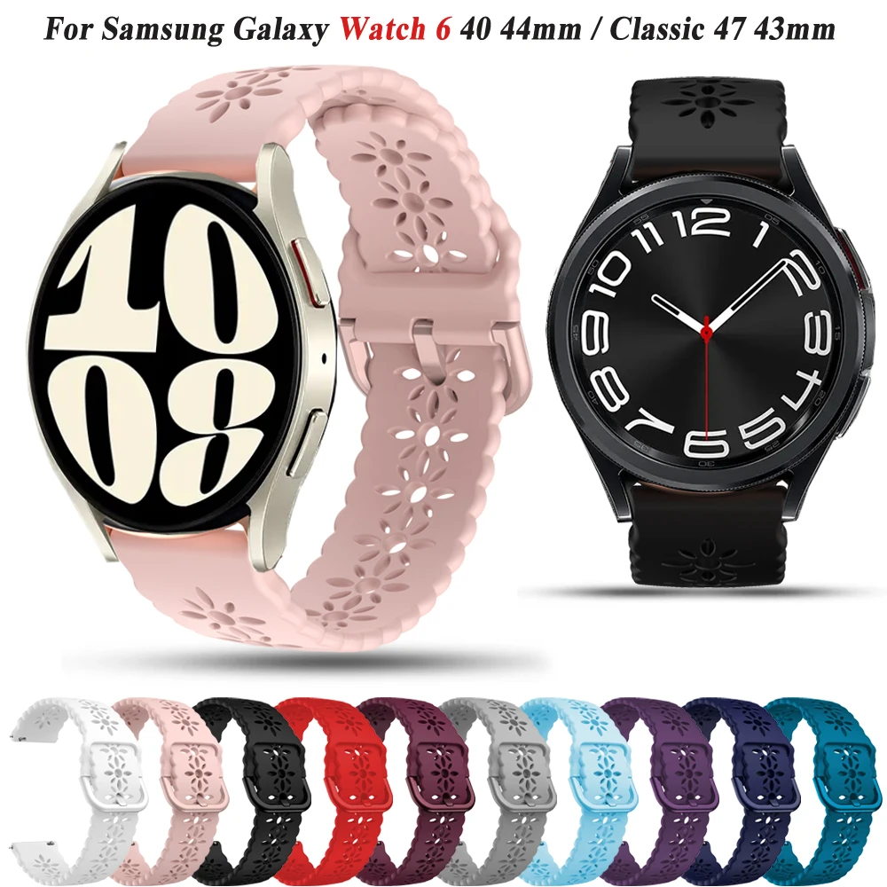 

20mm Silicone Strap For Samsung Galaxy Watch 6/5/4 40 44mm Watchband Bracelet Watch 6 4 Classic 42 43mm 47 46mm Wristband Correa