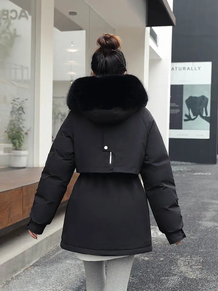 Vielleicht 2022 New Women's Winter Jacket Hooded Short Thick Warm Cotton Padded Jackets Parkas Woman Candy Color Winter Coat
